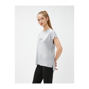 Koton Slogan Printed Sports T-Shirt with Short Sleeves