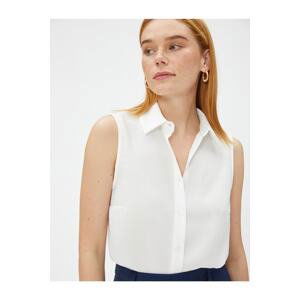 Koton Sleeveless Basic Shirt with Buttons