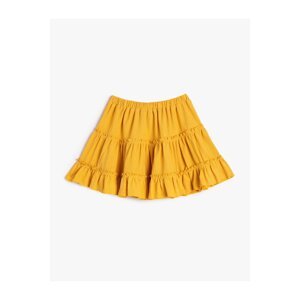 Koton Skirt Frilled Comfortable Cut Elastic Waist Textured
