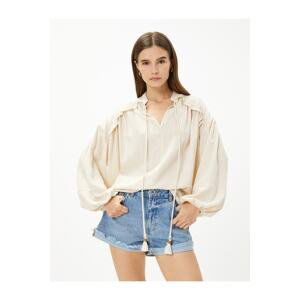 Koton Bohemian Blouse Balloon Sleeve Tassel Detail