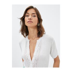 Koton Melis Ağazat X - Buttoned Short Sleeve Crochet Cardigan