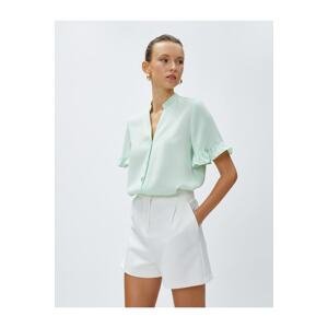 Koton A Judge Collar Shirt with Frill Detailed Sleeves.