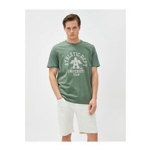 Koton College Print T-Shirt Crew Neck Short Sleeve Cotton