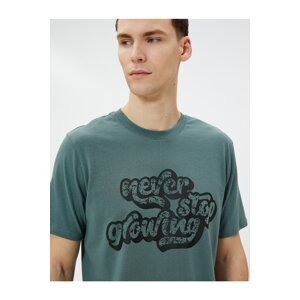 Koton Motto Printed T-Shirt Crew Neck Short Sleeve Cotton