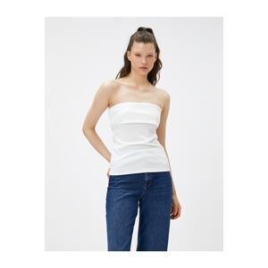 Koton Strapless, Slim Fit with Fold-over Detail