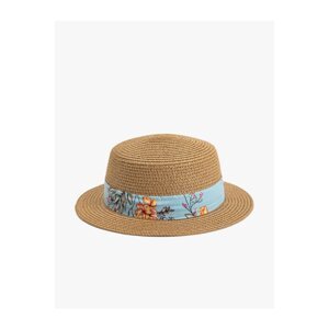 Koton Straw Hat with Tulle Bow Detail