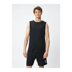 Koton Sports Tank Top Strip Detail Sleeveless Crew Neck