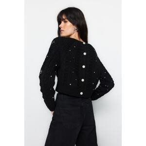 Trendyol Čierny obojstranný úplet sveter-sveter