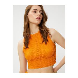 Koton Şahika Ercümen X Cotton - Sleeveless Textured Crop Top