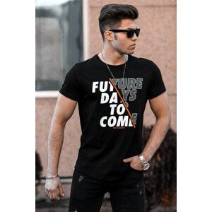 Madmext Men's Printed Black T-Shirt 4475