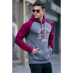 Madmext Smoked Embroidered Hoodie Sweatshirt 6011