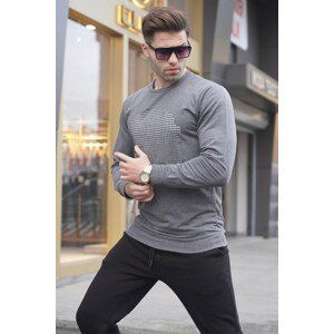 Madmext Anthracite Men's Mesh Sweatshirt 2138