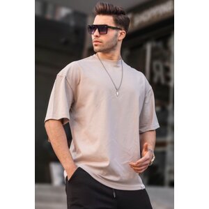 Madmext Men's Stone Color Oversize Fit Basic T-Shirt 6066