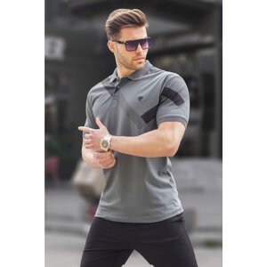Madmext Smoked Patterned Polo Neck Men's T-Shirt 6081