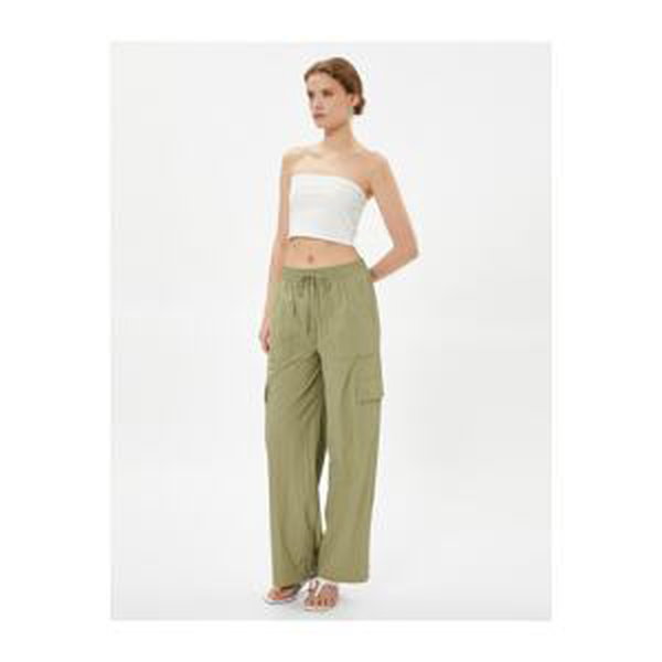 Koton Parachute Pants with Tie Waist and Pocket