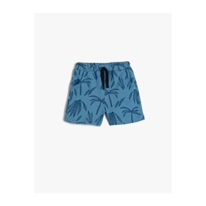 Koton Tie Waist Shorts with Pocket Palm Print Cotton