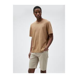 Koton Gabardine Bermuda Shorts Pocket Detailed Buttoned Cotton