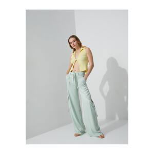 Koton Melis Ağazat X Cotton - Viscose Cargo Pants With Pockets