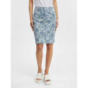 Orsay Blue Women Patterned Denim Skirt - Women