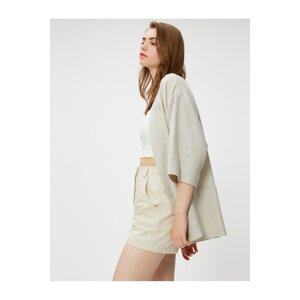 Koton Linen Kimono with Pockets, 3/4 Sleeves