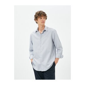 Koton Basic Shirt Classic Collar Minimal Patterned Buttoned Non Iron