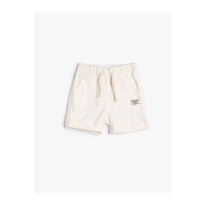 Koton Cotton Shorts Tie Waist Pocket Fold Cuff