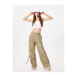 Koton Cargo Pants Wide Leg, Relaxed Cut, Multiple Pockets on the Side.