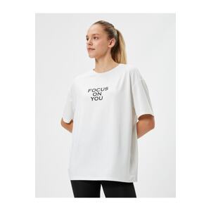 Koton Sports T-Shirt with a slogan printed, short sleeves and a crew neck.