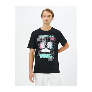 Koton Slogan Printed T-Shirt Crew Neck Short Sleeve Cotton