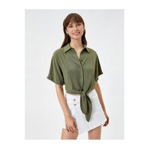 Koton Strapless Shirt Short Sleeve Buttoned