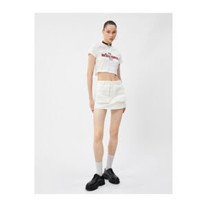 Koton Cargo Mini Shorts Skirt Pocket Cotton