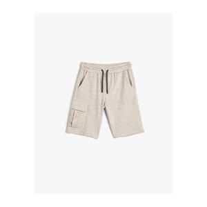 Koton Cargo Shorts with Tie Waist Elasticated Pocket Cotton Cotton