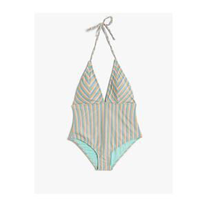 Koton Glitter Swimsuit Barbell Neck Triangle Covered