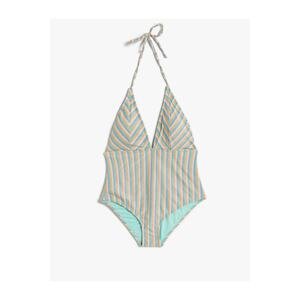 Koton Glitter Swimsuit Barbell Neck Triangle Covered