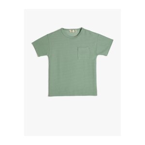 Koton Basic T-Shirt Short Sleeve Crew Neck Pocket Detailed Ribbed