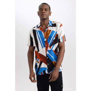 DEFACTO Regular Fit Viscose Printed Short Sleeve Shirt