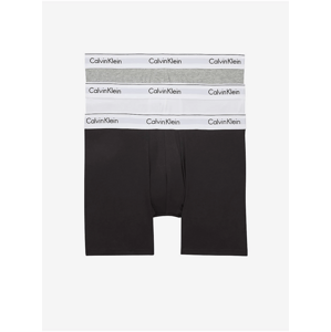 Set of three men's boxer shorts in black, white and gray Calvin Klein Unde - Men