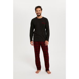 Men's pyjamas Zeman long sleeves, long legs - black/print
