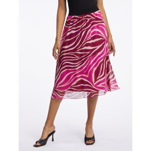 Orsay Pink & Burgundy Women's Patterned Midi Skirt - Women's