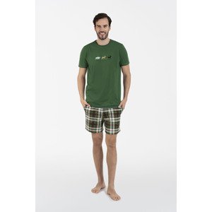 Seward men's pyjamas, short sleeves, shorts - green/print