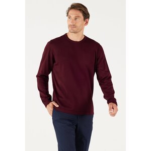 AC&Co / Altınyıldız Classics Men's Burgundy Standard Fit Normal Fit Warm Crew Neck Knitwear Sweater