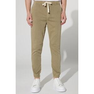 ALTINYILDIZ CLASSICS Men's Khaki Slim Fit Slim Fit Side Pocket Cotton Tie Waist Flexible Jogger Trousers