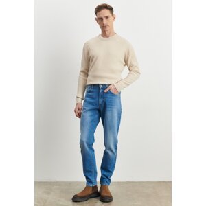 ALTINYILDIZ CLASSICS Men's Light Blue Comfort Fit Comfortable Cut 100% Cotton Jeans Denim Jeans.