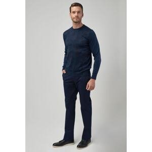 ALTINYILDIZ CLASSICS Men's Navy Blue Non-Iron Slim Fit Slim Fit Cotton Flexible Trousers