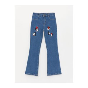 LC Waikiki Disney Embroidered Flare Girl Jeans