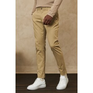 ALTINYILDIZ CLASSICS Men's Beige Slim Fit Slim Fit Flexible Chino Trousers