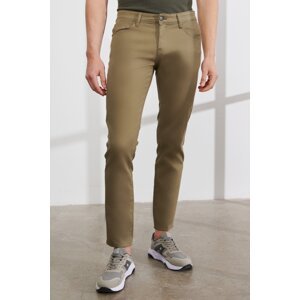 AC&Co / Altınyıldız Classics Men's Green Slim Fit Slim Fit Cotton 5 Pocket Flexible Comfortable Trousers