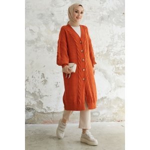InStyle Evia Buttoned Knitwear Cardigan - Orange