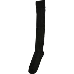 Cozy Jacquard Overknee Socks Black