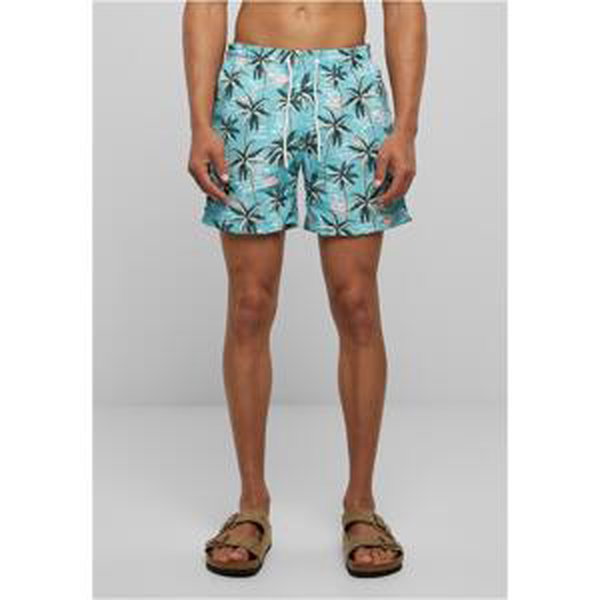 Patterned Swimsuit Shorts Tropical Bird Aop